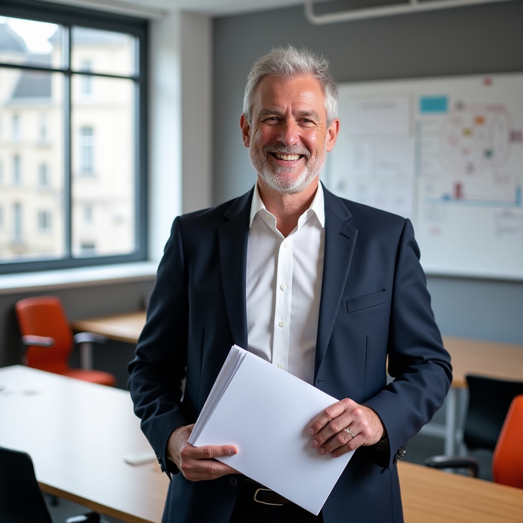 Logistics training facilitator presenting to a small group in a modern training room in Galway, Ireland